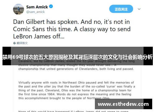 禁用69号球衣的五大原因揭秘及其背后深层次的文化与社会影响分析